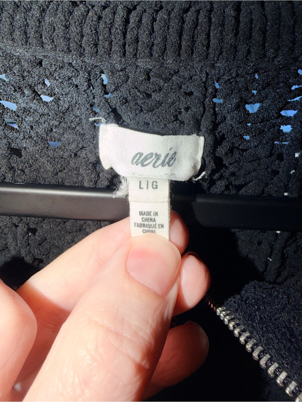 Aerie Half-Zip Chunky Knit Sweater Black - Picture 3 of 4